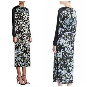 Escada dress with a dark floral print.